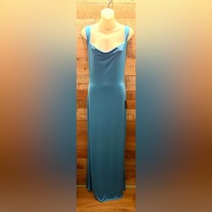 LULUS NWT Elegant Blue Evening Bodycon NYE Backless Maxi Dress L Chic 2026 SALE